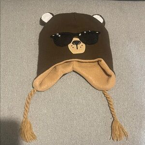 Brown Bear Kids Hat with Ear Flaps
